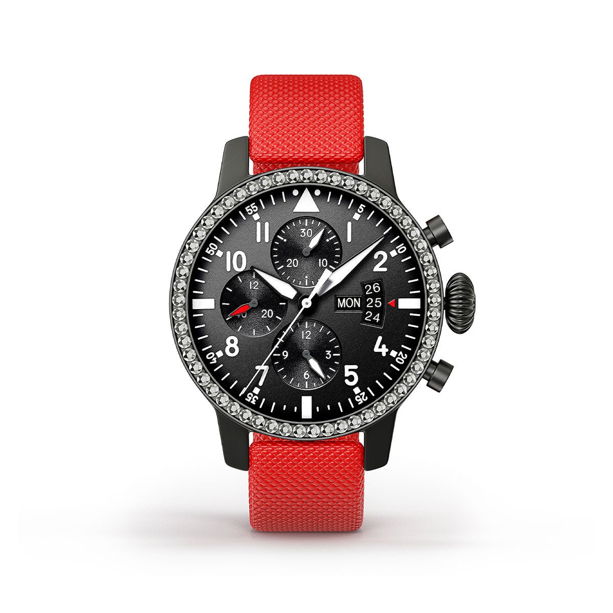 Matte Black Diamond Bezel Electric Watch - Image 3