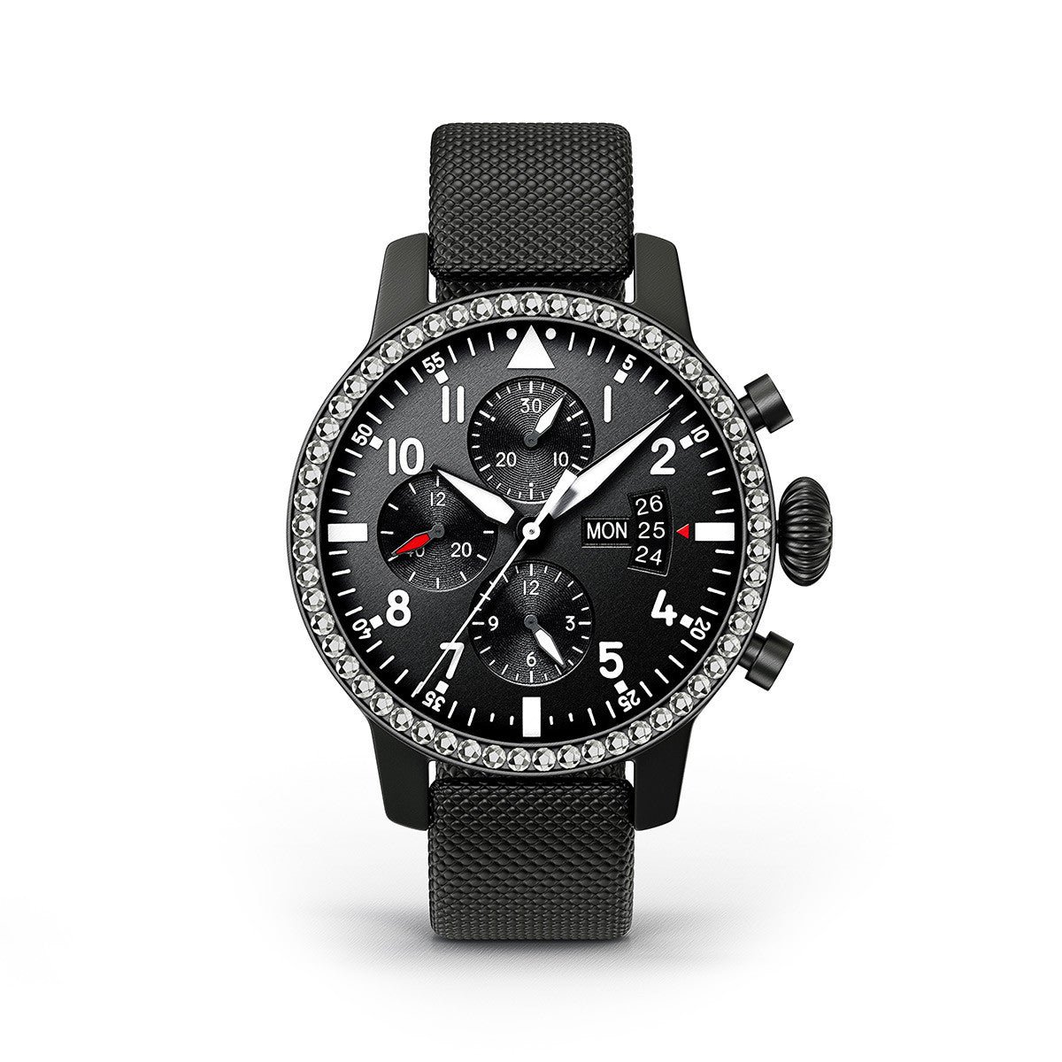 Matte Black Diamond Bezel Electric Watch